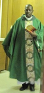 Father Kanai in vestments before Mass