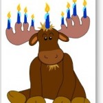 Little moose with hanuka candles